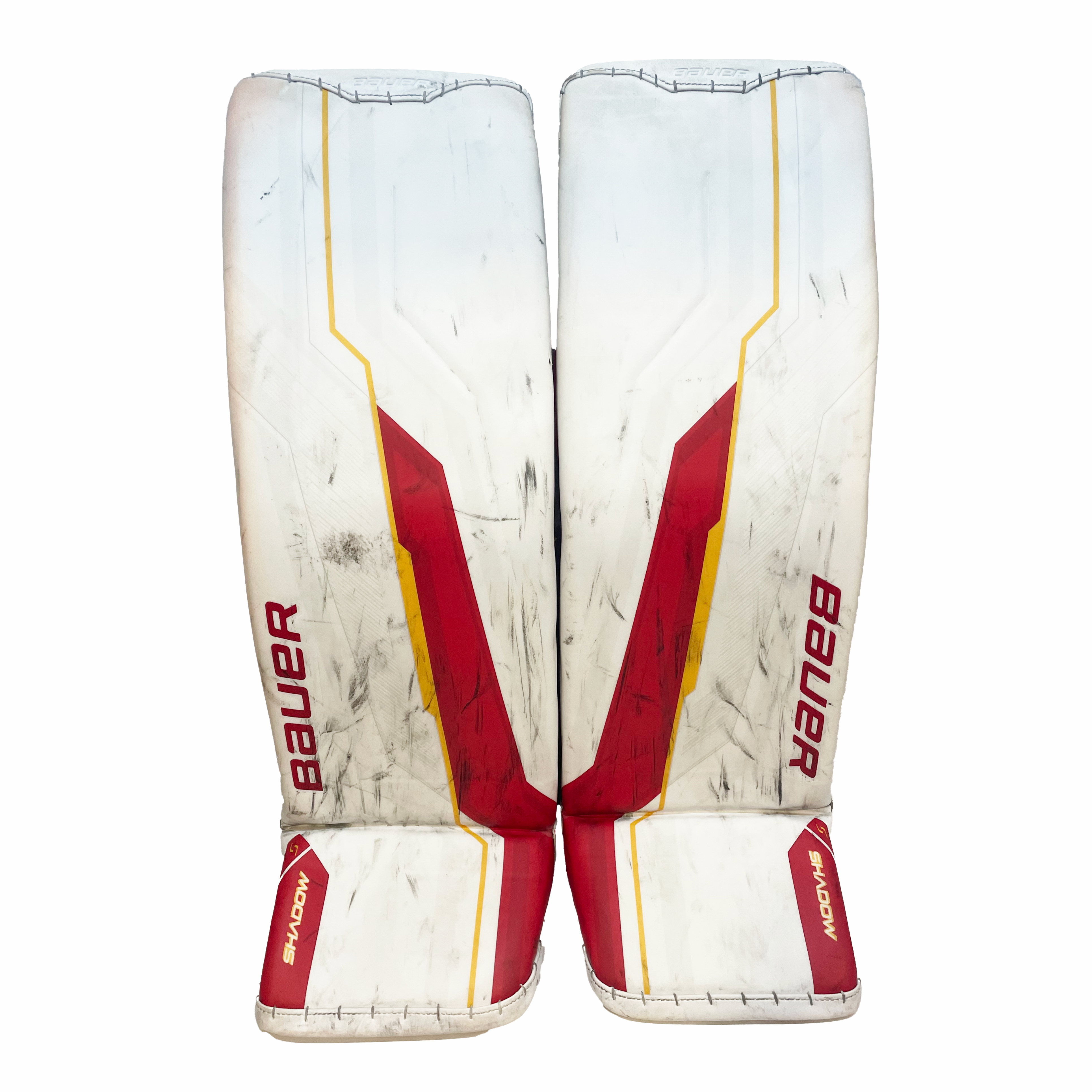 Bauer Supreme Shadow - Ensemble complet de gardien de but Pro Stock d'occasion (blanc/rouge/jaune)